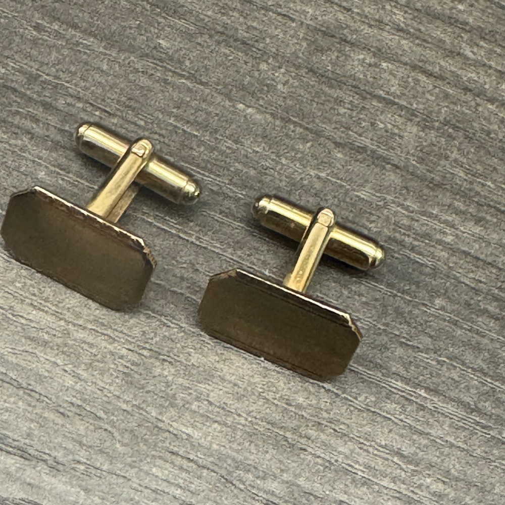 Unbranded Cufflinks‎ Mens OS Gold Vintage Rectangular Classic Formal Accessory